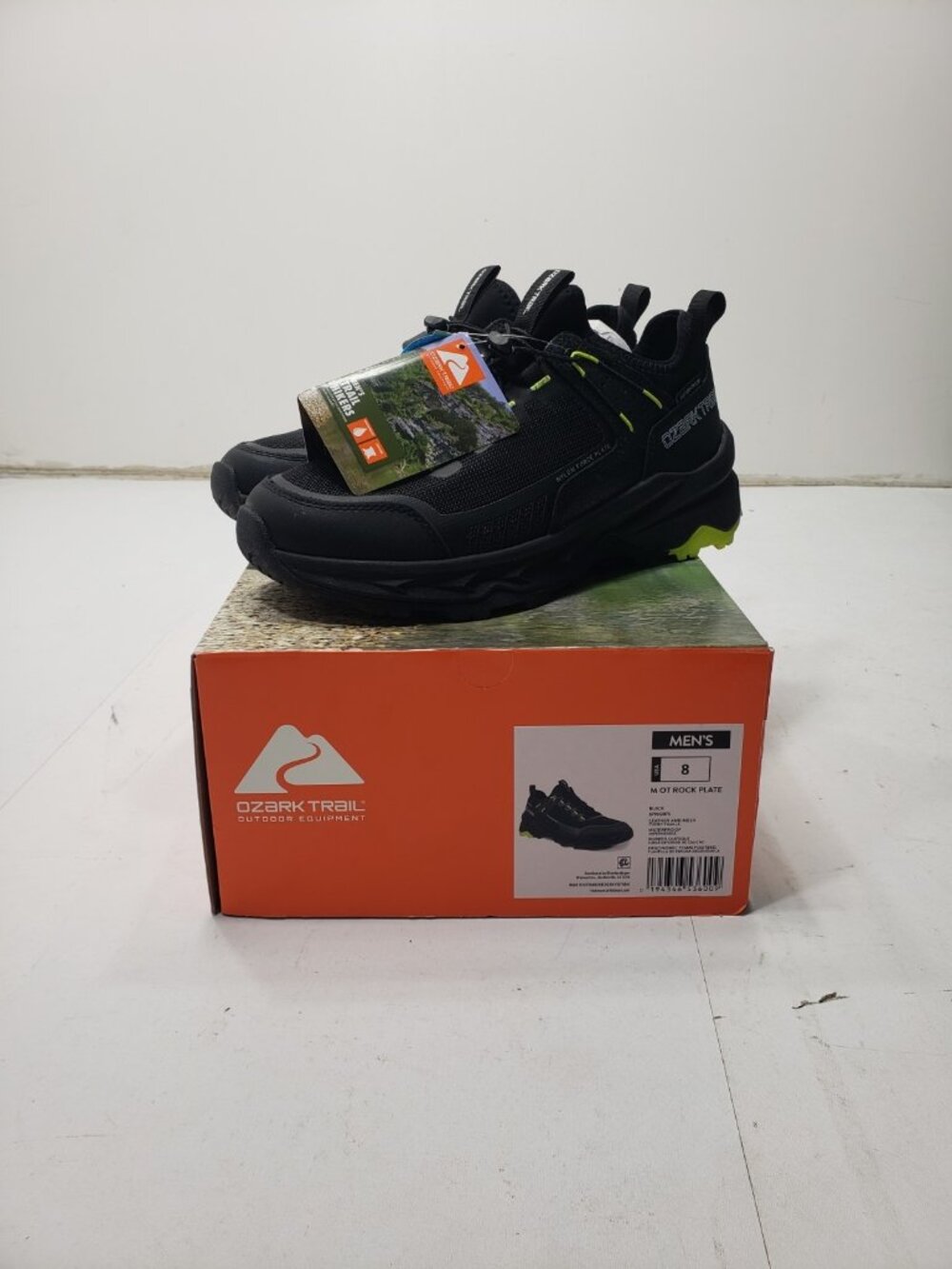 Ozark Trail M OT Rock Plate Men's size 8 Black Waterproof Hiking Trail Shoes